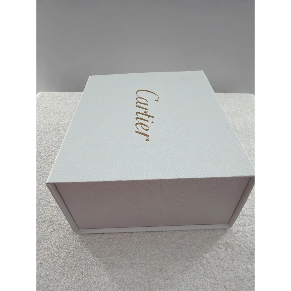 Cartier Box Empty White 9.5in X 8in X 4in Magnetic Flap With Original Filler